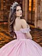 House of Wu LizLou Maravilla 80033 Off-The-Shoulder Sleeve Quince Gown