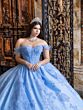 House of Wu LizLou Maravilla 80033 Off-The-Shoulder Sleeve Quince Gown