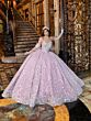 House of Wu 80035 Pleated Skirt Back Bow Quince Dress