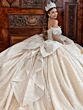 House of Wu 80035 Pleated Skirt Back Bow Quince Dress