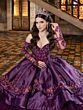 House of Wu 80036 Satin Peplum Gauntlet Sleeve Quince Dress