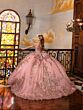 House of Wu 80037 Removable Train Off-The-Shoulder Quince Dress