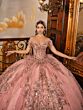 House of Wu 80037 Removable Train Off-The-Shoulder Quince Dress