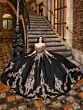 House of Wu 80041 Cold-Shoulder Back Bow Quince Gown