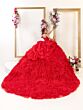 House of Wu 80061 Ruffle Skirt Beaded Bodice Dress
