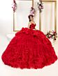 House of Wu 80061 Ruffle Skirt Beaded Bodice Dress