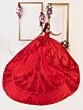 House of Wu 80067 Tiered Skirt Cathedral Train Dress