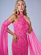 Tiffany Designs 16147 Halter Neck Removable Sleeve Dress
