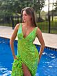 Sherri Hill 56069 Plunging Neckline Paillettes Dress
