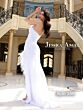 Jessica Angel 2389 Feather Slit Strapless Sequin Dress