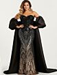 Jovani 38746 Off The Shoulder Cape Ombre Sequin Dress