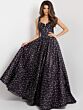 Jovani 49774 Polka Dot Corset-Style Bodice A-Line Dress