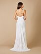 Lara 51065 Strappy V-Neck Ivory High Slit Bridal Gown