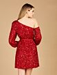 Lara 29290 Asymmetric Neckline Sequin Dress