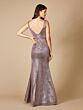 Lara 29461 Snake Print Plunging Neck Dress