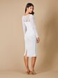 Lara 51076 Long Sleeve Geometric Short Wedding Dress