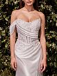Ladivine CD804W One-Shoulder Lace Bodice Wedding Gown