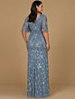 Lara 28975 Half Sleeves V-Neck Embellished Dress