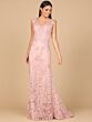 Lara 28979 Detachable Overskirt V-Neck Lace Dress
