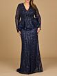 Lara 29038 Peplum Skirt Long Sleeves Sparkly Dress