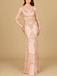 Lara 29054 Long Sleeves Art Deco V-Neck Dress
