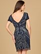 Lara 29055 Short Sleeves Embellished V-Neck Dress
