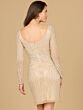 Lara 29061 Long Sleeves Sheer Neckline Embellished Dress