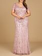 Lara 29072 Short Sleeves V-Neck Embellished Dress
