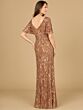 Lara 29074 Flutter Sleeves V-Neck Embellished Dress