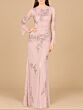 Lara 29079 Jewel Neck Long Sleeve Embellished Dress