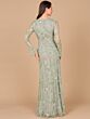 Lara 29085 Illusion Sleeves V-Neck Floral Dress