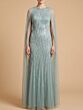 Lara 29093 Cape Sleeves Jewel Neckline Dress