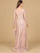 Lara 29133 Faux Wrap Long Sleeves Embroidered Dress