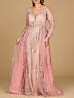 Lara 29139 Plunging Neckline Embroidered Overskirt Dress