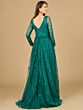 Lara 29139 Plunging Neckline Embroidered Overskirt Dress