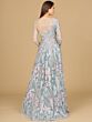 Lara 29145 Sheer Neckline Long Sleeves Embroidered Dress