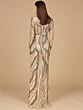 Lara 29165 High Slit Court Neckline Glitter Dress
