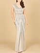 Lara 29167 Illusion Neckline Cap Sleeve Fringe Dress