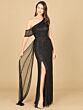 Lara 29168 Asymmetrical Neckline Side Tail Dress