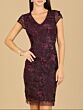Lara 29179 Floral Appliques Cap Sleeve Dress