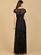 Lara 29181 Floral Appliques Illusion Neckline Dress