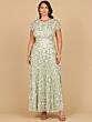 Lara 29181 Floral Appliques Illusion Neckline Dress