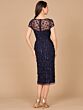 Lara 29186 Back Slit Floral Appliques Dress