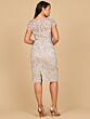 Lara 29186 Back Slit Floral Appliques Dress