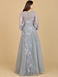 Lara 29195 Bishop Sleeves V-Neck Embroidered Dress