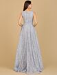 Lara 29197 Pleated Overskirt V-Neck Embroidered Dress