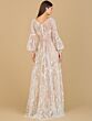 Lara 29198 Lantern Sleeves V-Neck Embroidered Dress