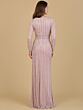 Lara 29203 Long Sleeve V-Neck Embellished Dress