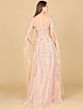 Lara 29300 Floor-Length Sleeves Sheer Neckline Dress