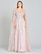 Lara 29300 Floor-Length Sleeves Sheer Neckline Dress